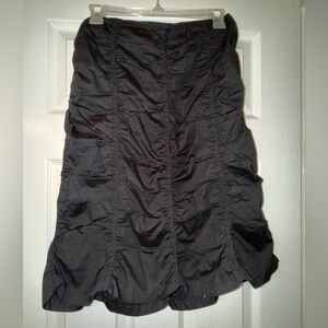 Elegant Black Ruched Skirt